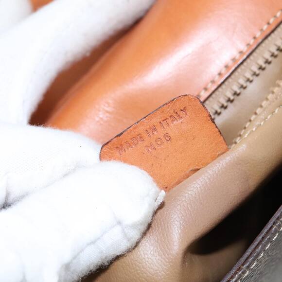 CELINE Macadam Canvas Shoulder Bag Pvc Leather Brown Gold - Picture 13 of 13